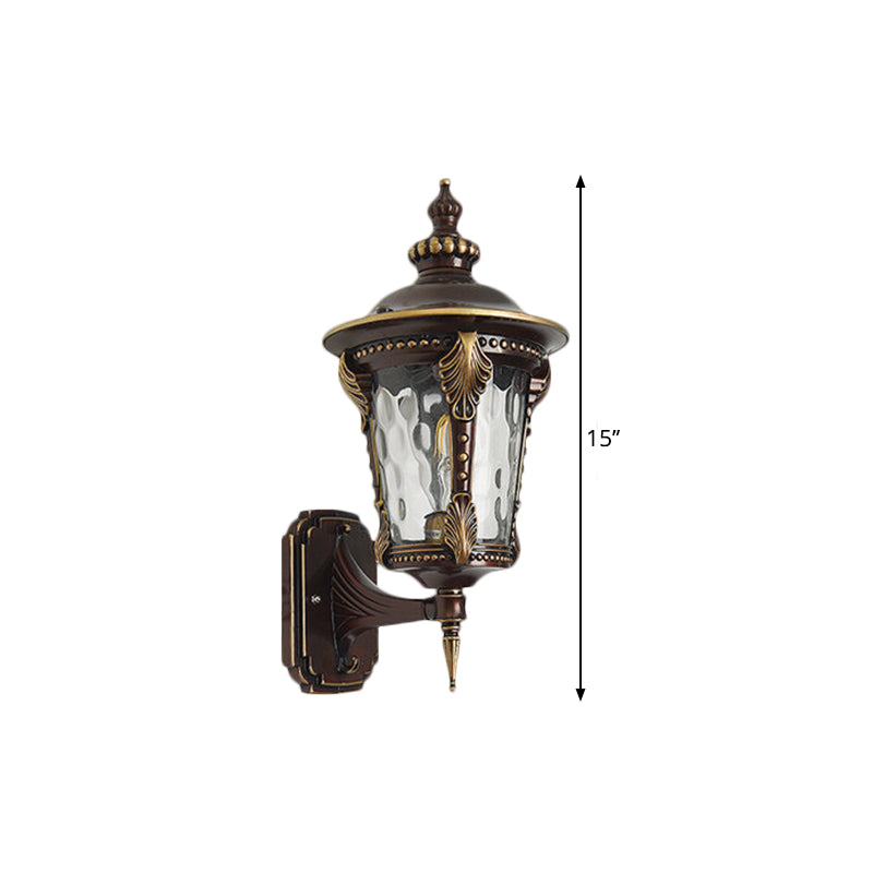 Vintage Style Copper Wall-Mount Light With Dimpled Glass 7/8 Single Head Urn Wall Lighting