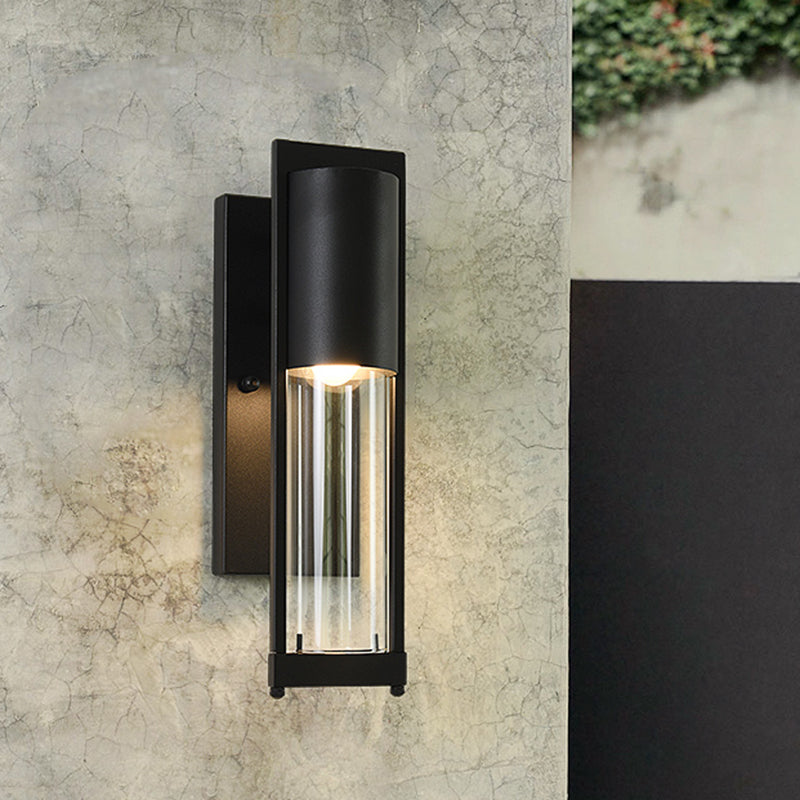 Modern Glass Black/Brass Wall Sconce With 1 Head For Industrial Style Flush Mount Black