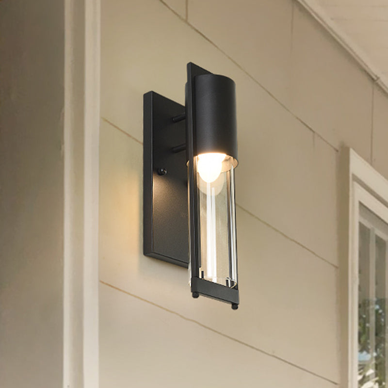 Modern Glass Black/Brass Wall Sconce With 1 Head For Industrial Style Flush Mount