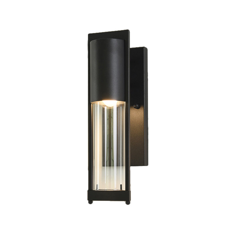 Modern Glass Black/Brass Wall Sconce With 1 Head For Industrial Style Flush Mount