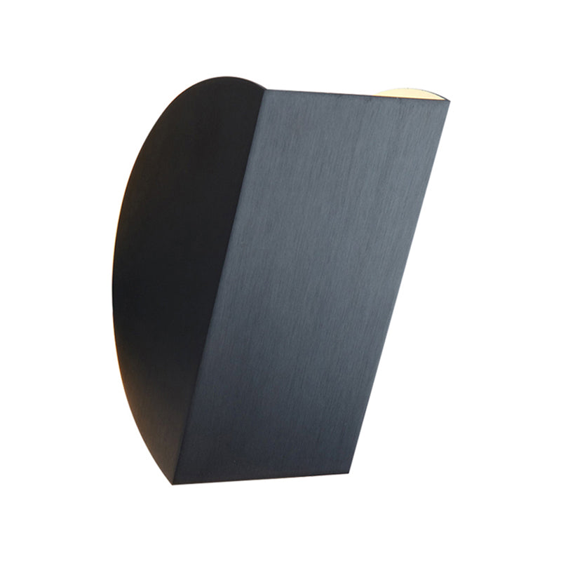 Modern Aluminum Wall Sconce With Foldable Semicircle Shade - 1 Light Black/Gold Finish