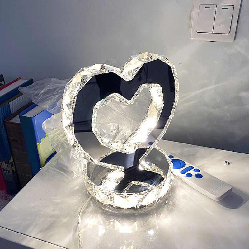 Sonia - Heart Crystal Nightstand Lamp - Contemporary LED Bedside Lighting