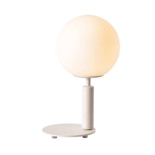 Modern Cream Glass Ball Night Table Lamp With 1-Bulb: Black/Grey/White Reading Book Light