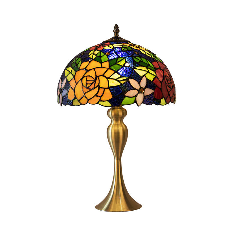 Decorative Brass Hand Cut Glass Desk Lamp With Fishtail Base - Night Table Light