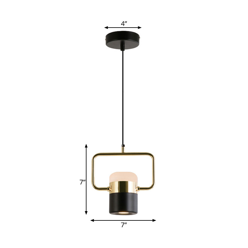 Margaret - Modern Black/White Cylinder Pendant Lamp Led Steel And Glass Hanging Lighting With