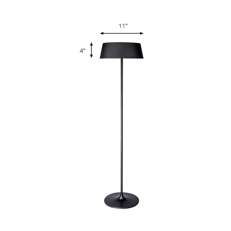 Minimalist Black/White Smooth Drum Floor Lamp - 3-Light Metal Lighting For Living Room