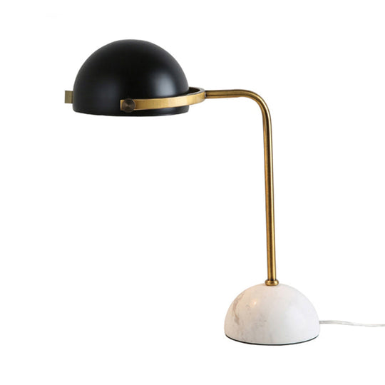 Modern Standing Lamp - Metallic Shade Stylish Design 1 Bulb Metal Frame Marble Base Black Finish