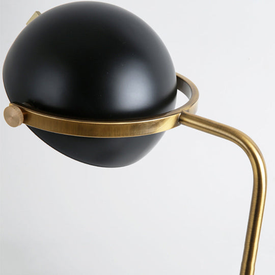 Modern Standing Lamp - Metallic Shade Stylish Design 1 Bulb Metal Frame Marble Base Black Finish