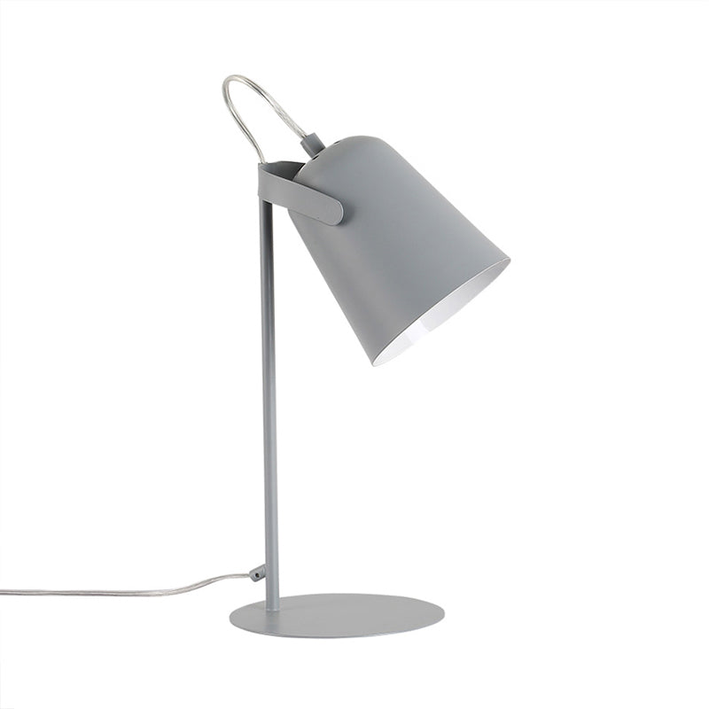 Adjustable Macaron-Style Metallic Desk Lamp Barre Shade 1-Light Black/Grey Perfect For Bedroom