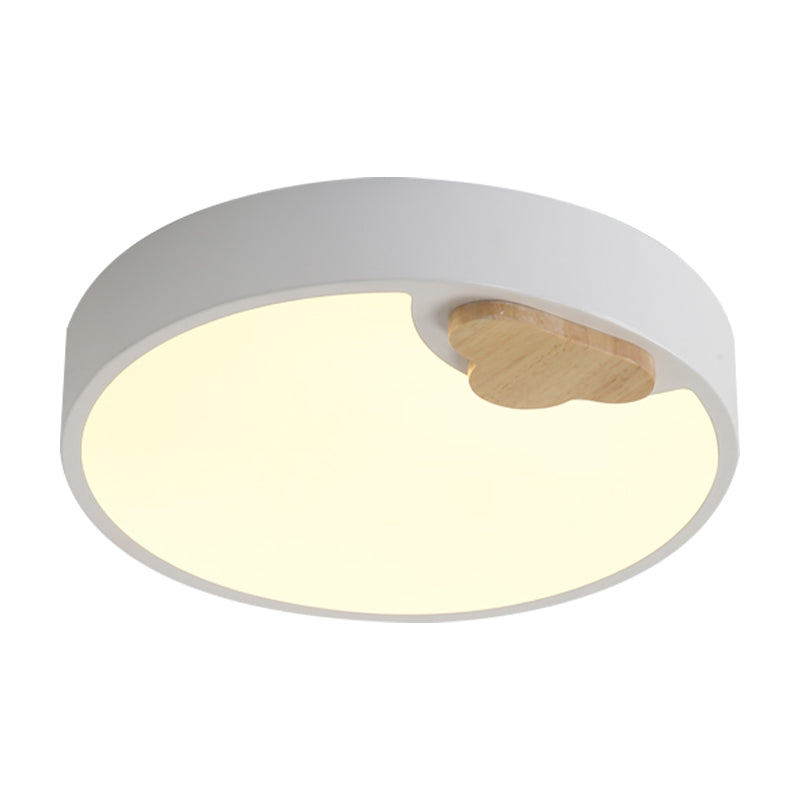 Scandinavian Acrylic Ceiling Light Fixture: White Led Round Flush Mount Lamp 16/19.5 Width