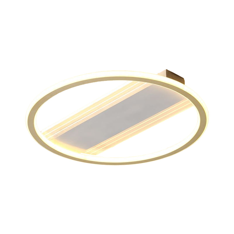 Modernist Gold Led Flush Mount Lamp 16.5/20.5 Width For Bedrooms