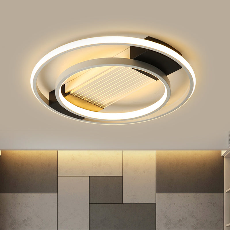 Black Acrylic Circular Flush Mount Led Ceiling Light Nordic Design 16.5/20.5 Wide / 16.5