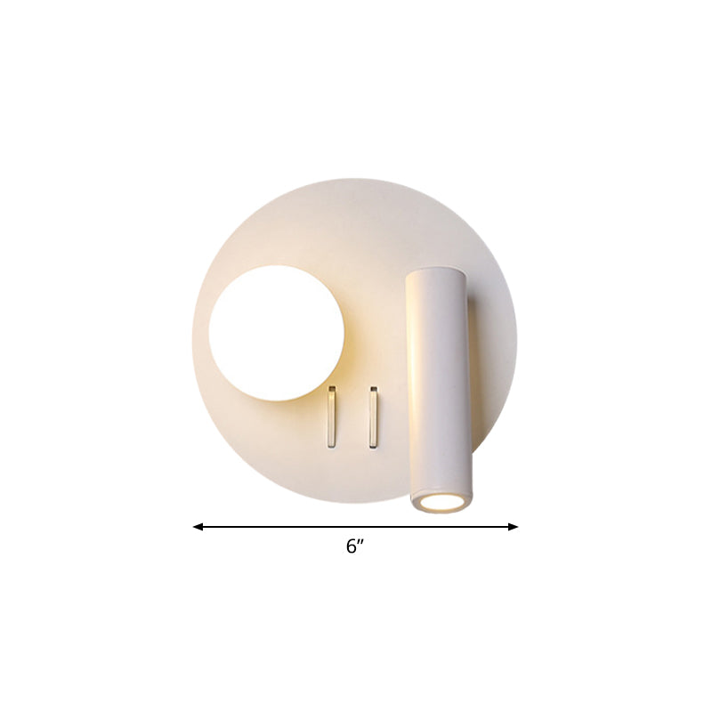 Round Wall Sconce With Warm/White Led Downlight In Simplicity Acrylic