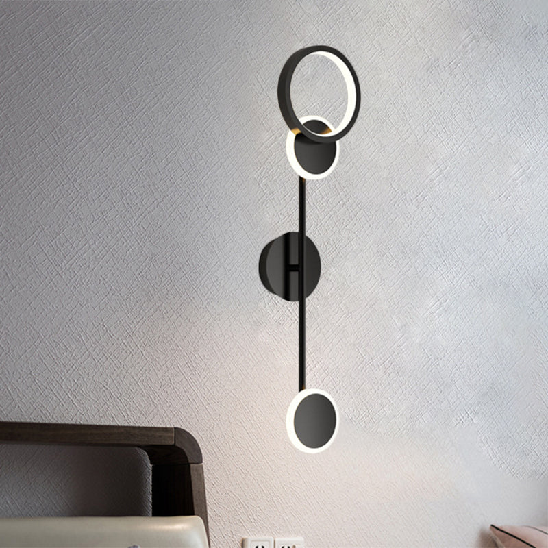 Contemporary Led Wall Sconce In Metallic Round Design - Black 2/3/4 Lights 2 /