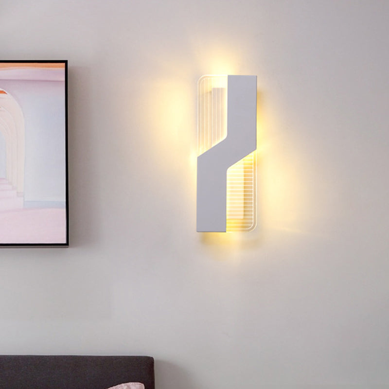 Nordic Led Wall Mount Lamp - White Geometric Design Warm/White Lighting