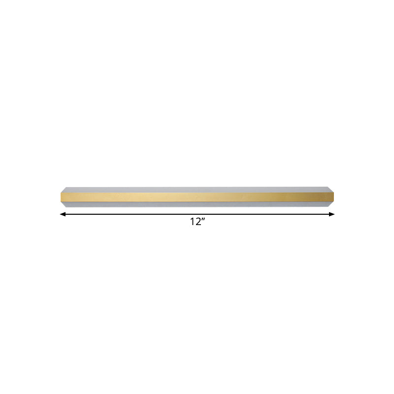 Gold Led Wall Light In Warm/White - Linear Acrylic Mount 12/16/23.5 Wide