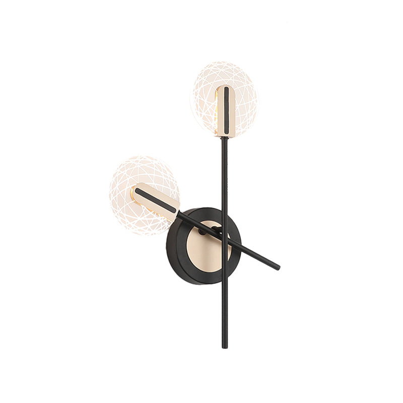 Modern Led Black Rounded Wall Sconce Lighting In Warm/White Light
