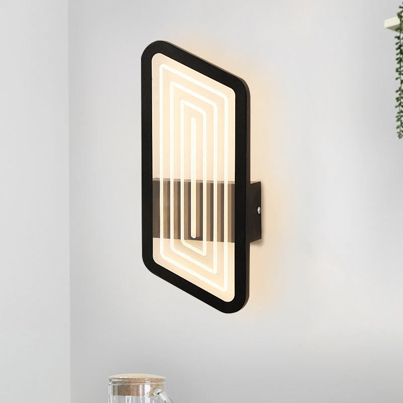 Nordic Metallic Wall Sconce In Black/Gold With Warm/White Light 12.5/19.5 Wide