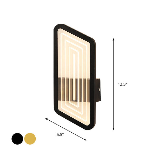 Nordic Metallic Wall Sconce In Black/Gold With Warm/White Light 12.5/19.5 Wide