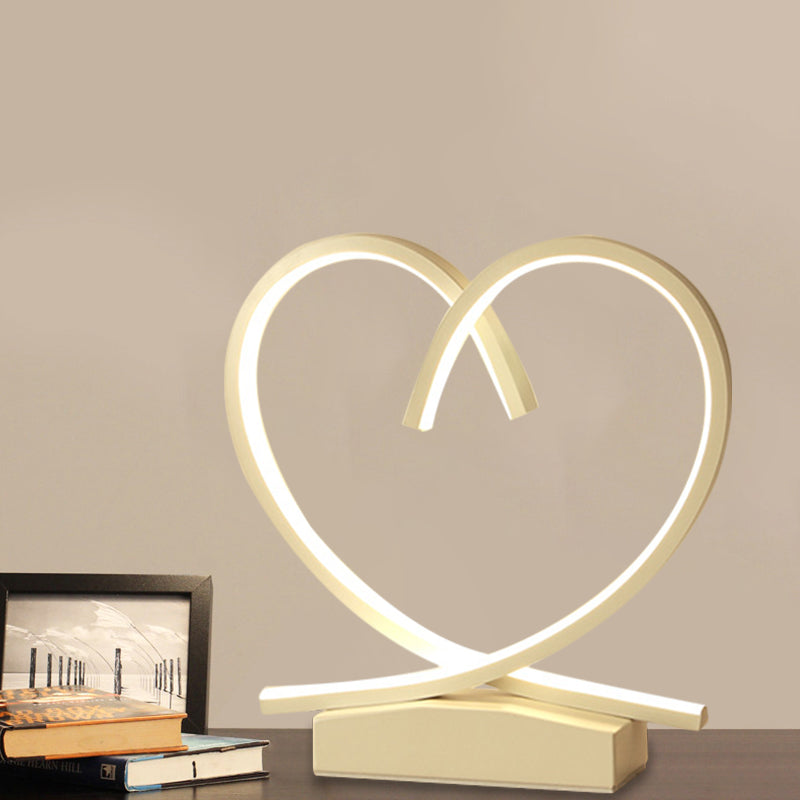 Sleek Wooden Night Table Light: Loving Heart Design Led Desk Lighting For Bedrooms Black/White/Wood