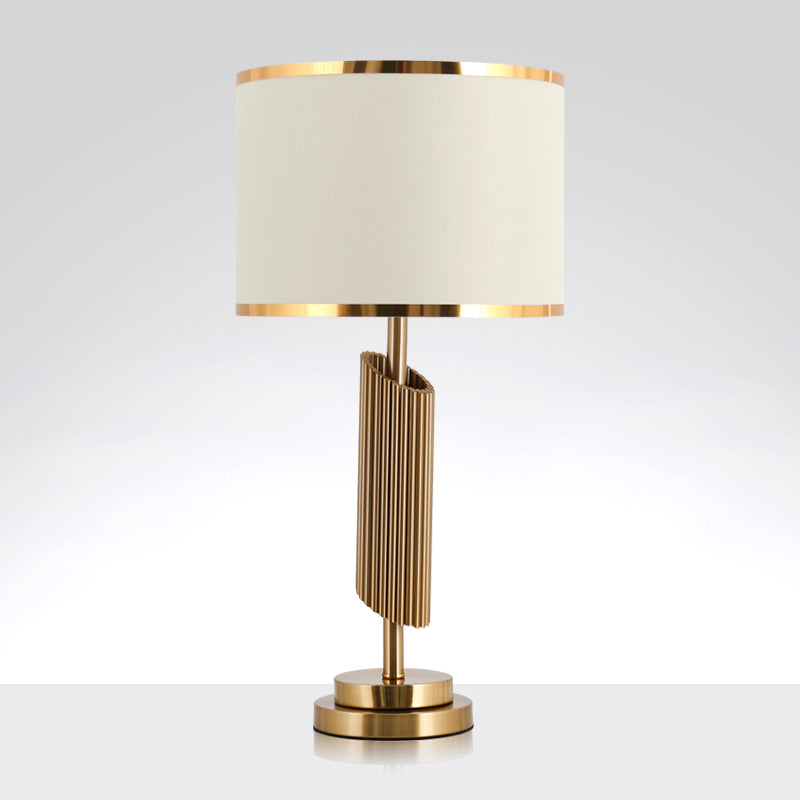 Classic 1-Light Parlor Night Lamp With Brass Bevel-Cut Cylinder Base