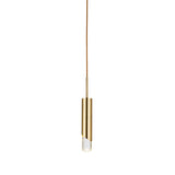 Modernist Metal Tubular Suspension Pendant Light: 1-Bulb Gold Ceiling Fixture For Bedroom