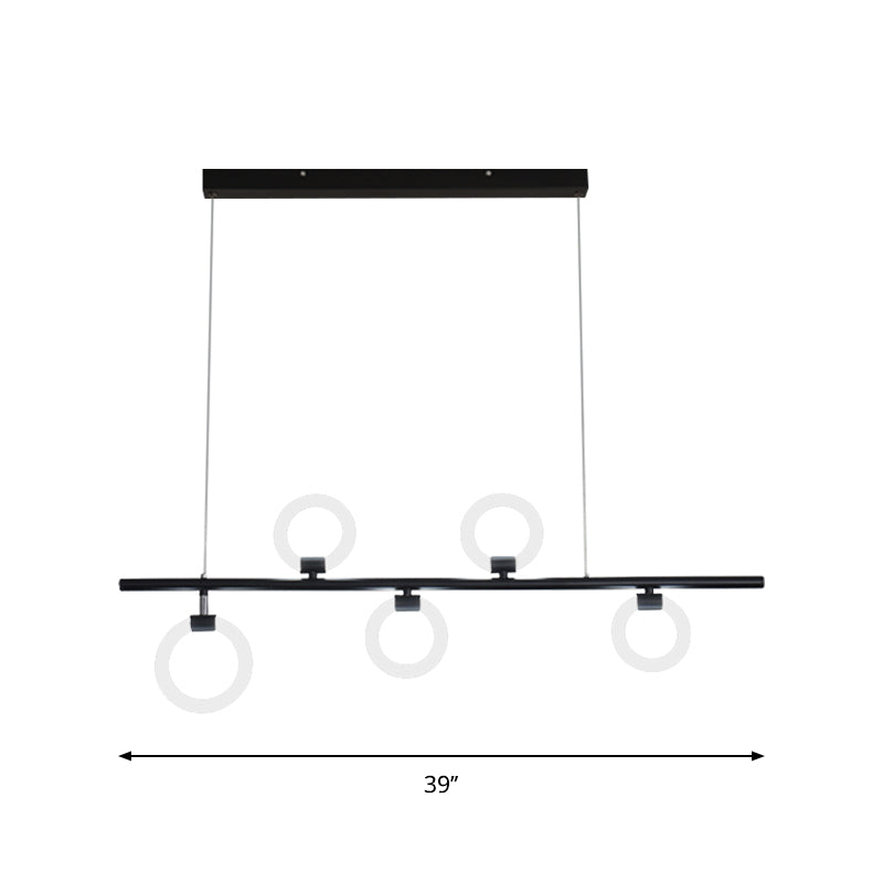 Modern Nordic Led Chandelier With Warm/White Light And Linear Metal Design Available In 3 Sizes: