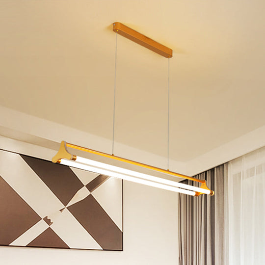 Contemporary Gold Tube Chandelier: Led Pendant Lamp For Living Room (25/40.5/32.5 Width) Warm/White