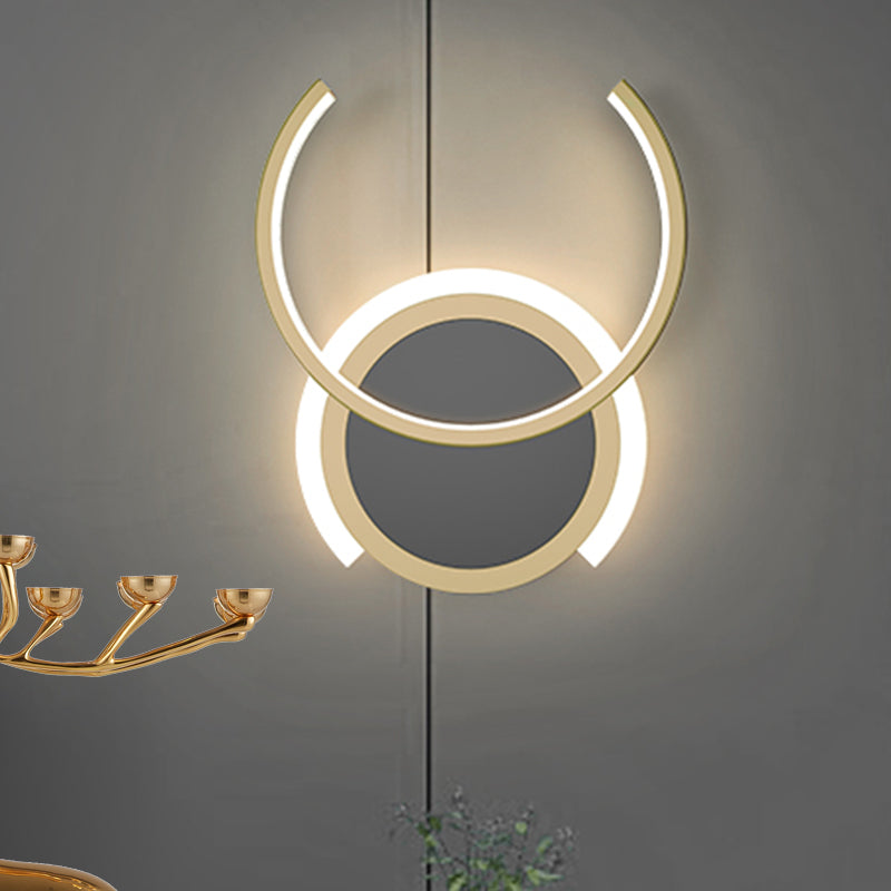 Nordic Led C-Shaped Wall Sconce In Gold For Bedroom - Warm/White Light / Warm