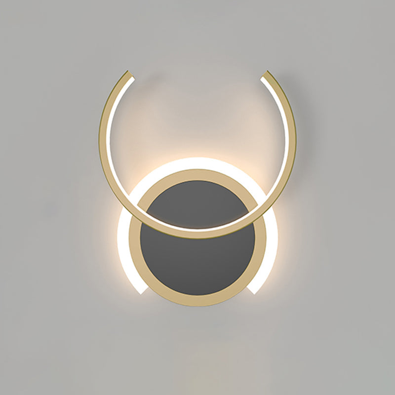 Nordic Led C-Shaped Wall Sconce In Gold For Bedroom - Warm/White Light