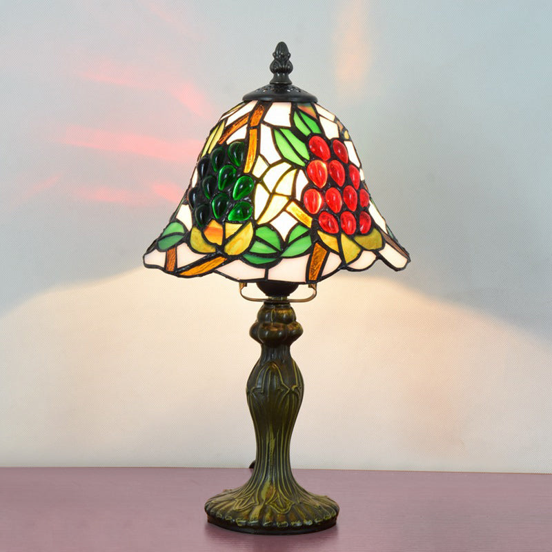Tiffany Stained Glass Table Lamp: Bell Lighting With 1 Bulb For Living Room Black