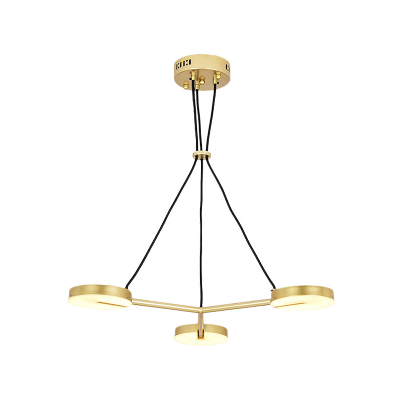 Modern Metal LED Gold Hanging Chandelier - Stylish Lighting Fixture for Living Room