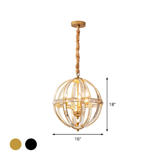 Stunning Crystal-Encrusted Pendant Chandelier - Single Bulb Black/Gold Finish Ideal For Restaurants