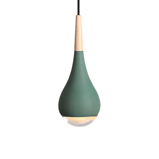 Nordic Cement Pear Pendant Lighting, 1 Light Grey/Red/Green Hanging Ceiling Lamp