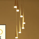 Tapered Metal Hanging Lamp Kit - Elegant Pendant Light Fixture For Dining Room In 3 Colors