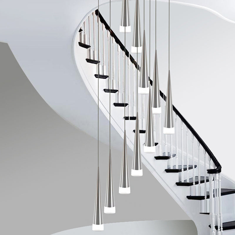 Tapered Metal Hanging Lamp Kit - Elegant Pendant Light Fixture For Dining Room In 3 Colors