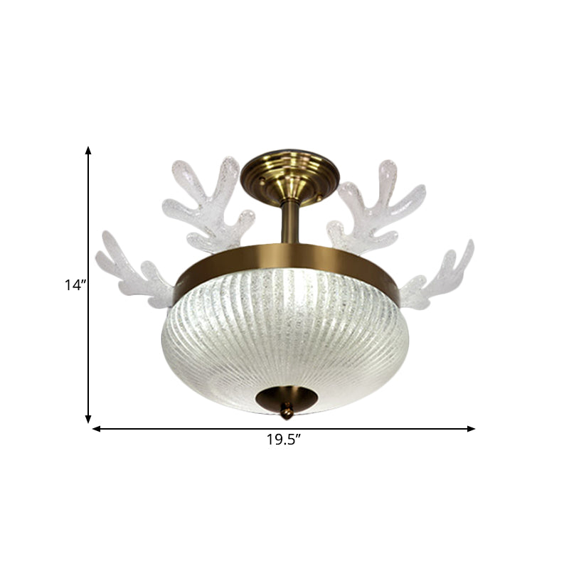 Prismatic Glass Ceiling Light - Nordic 8-Head Gold Antler Design