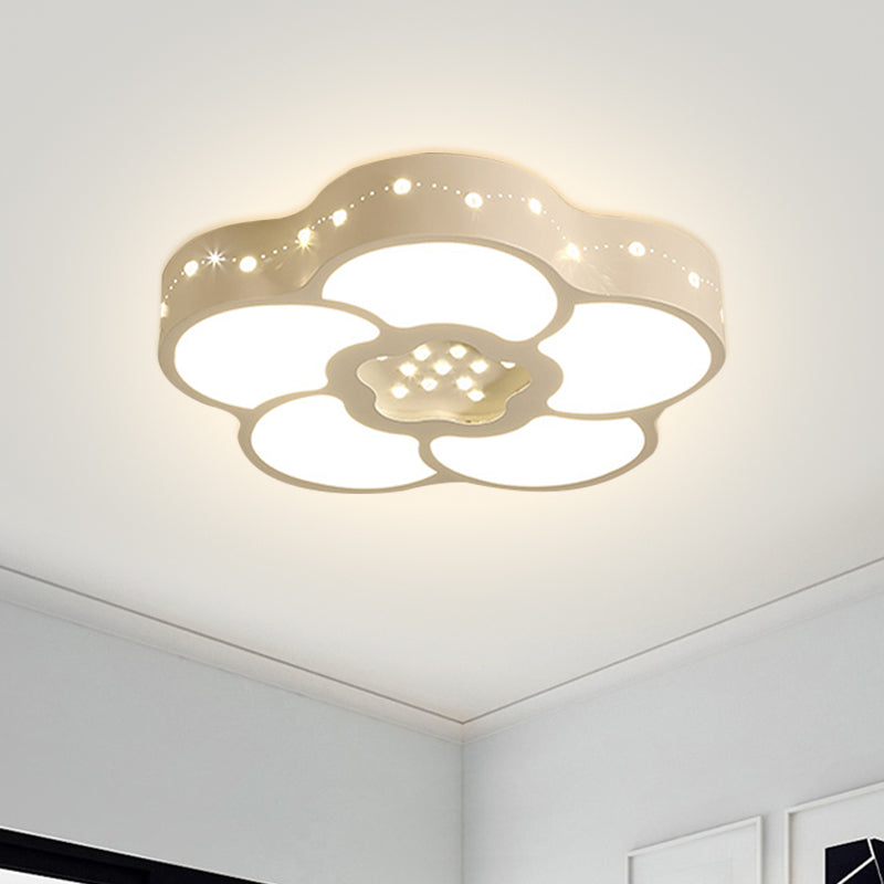 Chrome Crystal Led Ceiling Light Fixture With Simplicity Flower/Moon Design / Flower