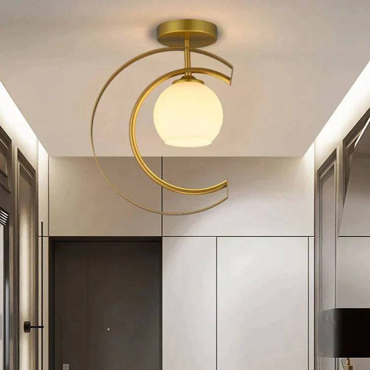 Nordic Creative Bedroom Iron Ceiling Lamp Warm Light / 5W Gold