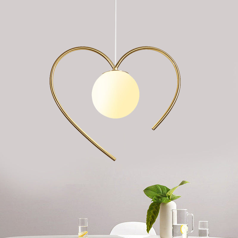 Modern Frosted Glass Ball Pendulum Light: 1-Head Gold Hanging Lamp Kit With Unique Design:
