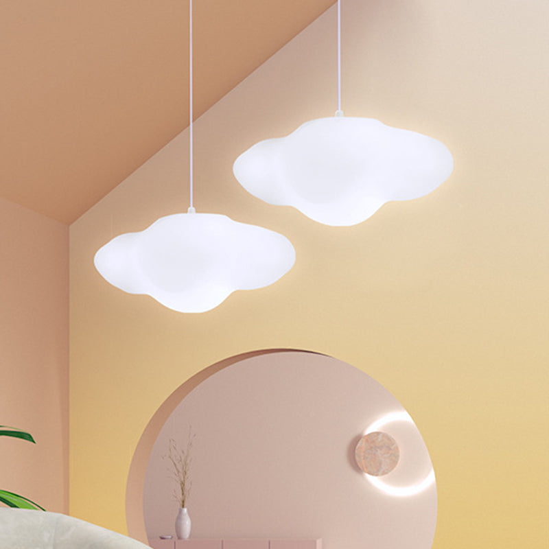 Cartoon Cloud 1-Head Plastic Hanging Light For Playroom