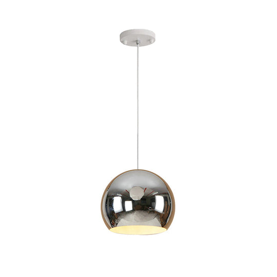 Modern Nordic Globe Pendant Light - Chrome/Rose Gold Finish