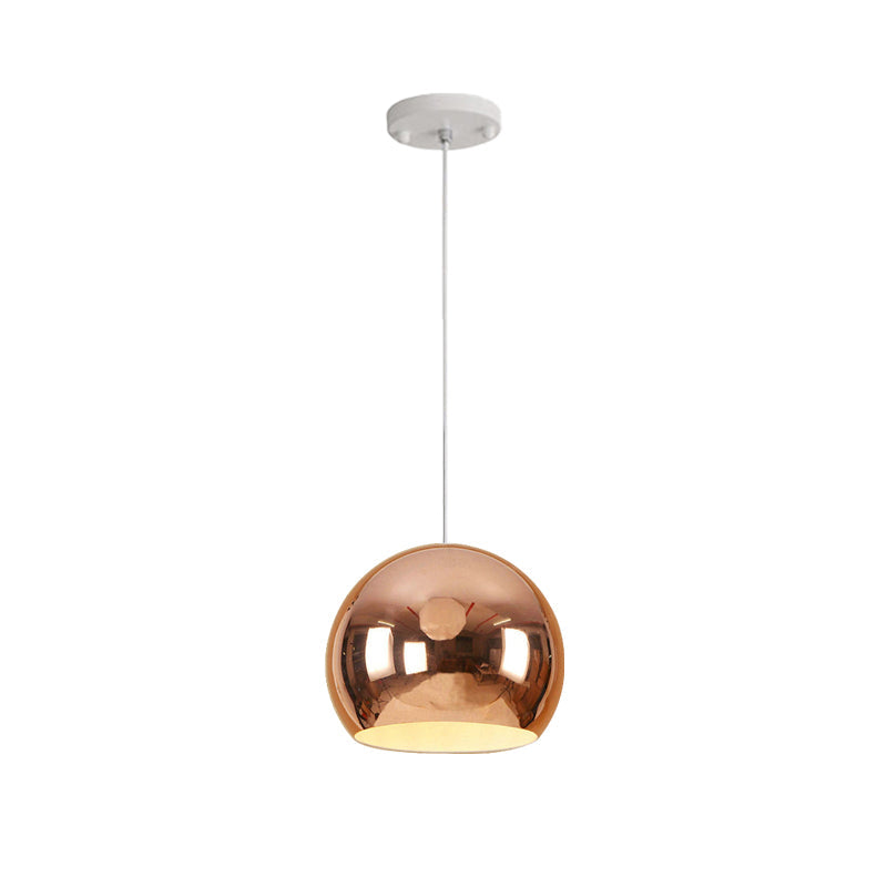 Modern Nordic Globe Pendant Light - Chrome/Rose Gold Finish