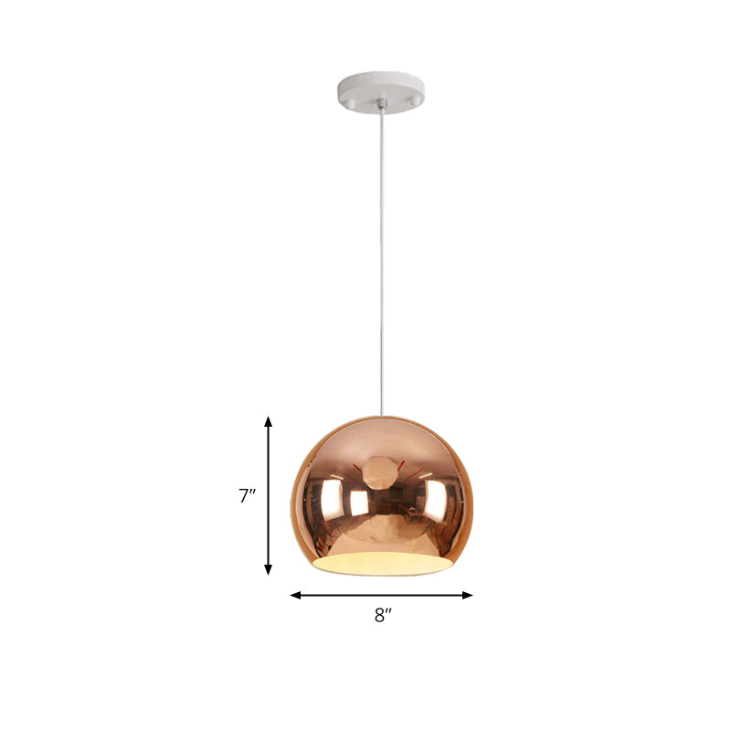 Modern Nordic Globe Pendant Light - Chrome/Rose Gold Finish