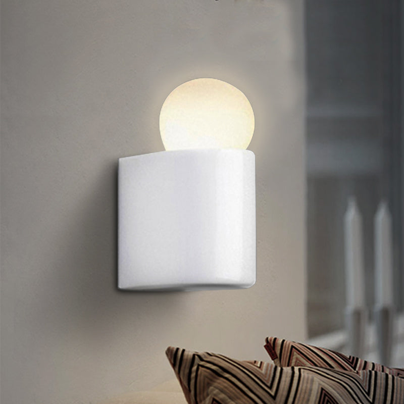Modern Led Milk Glass Wall Lamp With White Ball Design Available In Small Medium And Large Sizes Or