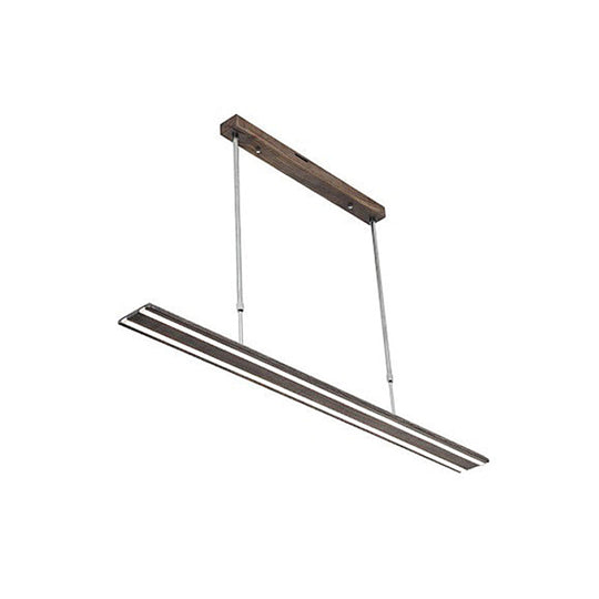 Modern Led Drop Pendant With Wood Shade - 1-Light Linear Ceiling Light Fixture