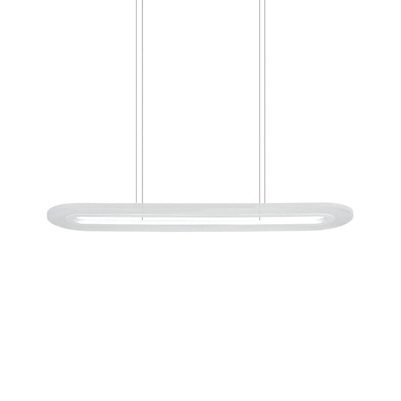 Modern Led Oval Office Ceiling Pendant | Acrylic 31.5/39 Wide Warm/White/Natural Light
