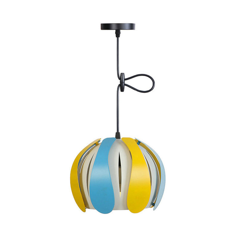 Modern Metal Bud Ceiling Lamp with Adjustable Cord - Black/Pink/Yellow - 8"/12" Wide - Ideal for Dining Room