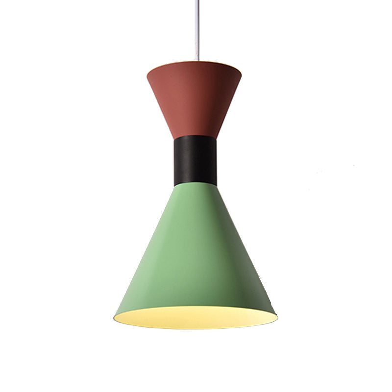 Nordic 1-Light Pendant with Metal Shade in White, Pink, or Green