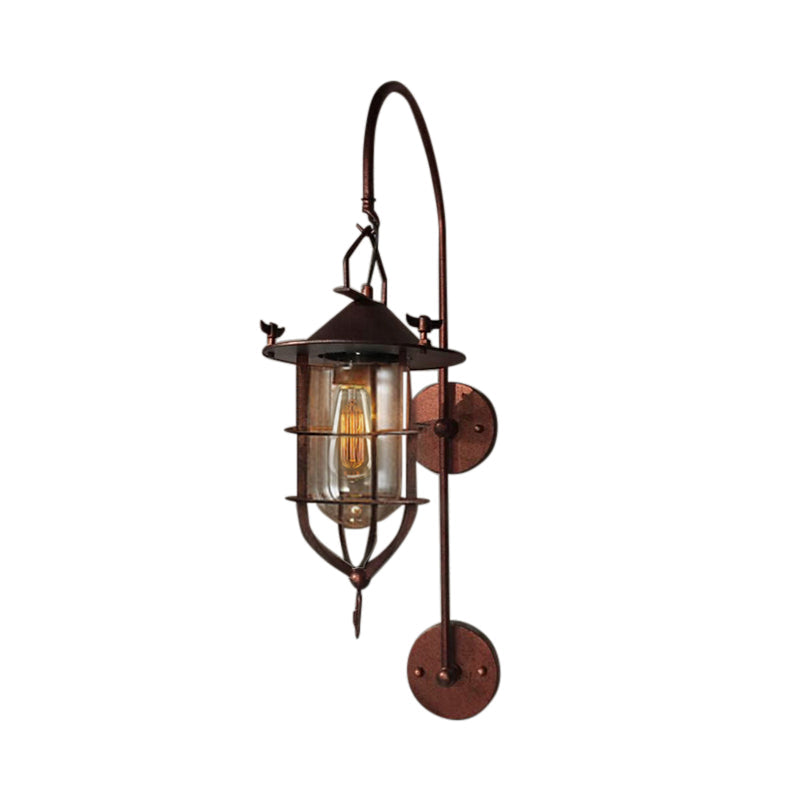 Industrial Clear Glass Wall Light With Rustic Charm - Perfect For Living Rooms